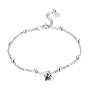Our 100% 925 sterling silver Sparklet Star Anklets are a must-have accessory for